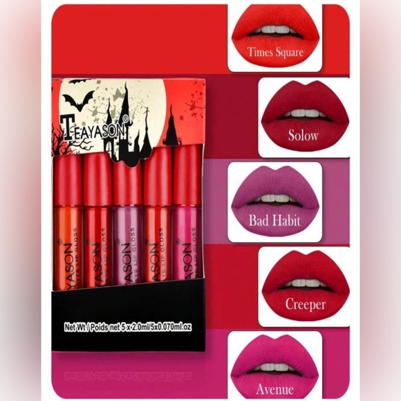 5 Pcs Long-Lasting Wear Lip Glaze Mist Lip Mud Lipstick - Picture 2 of 5